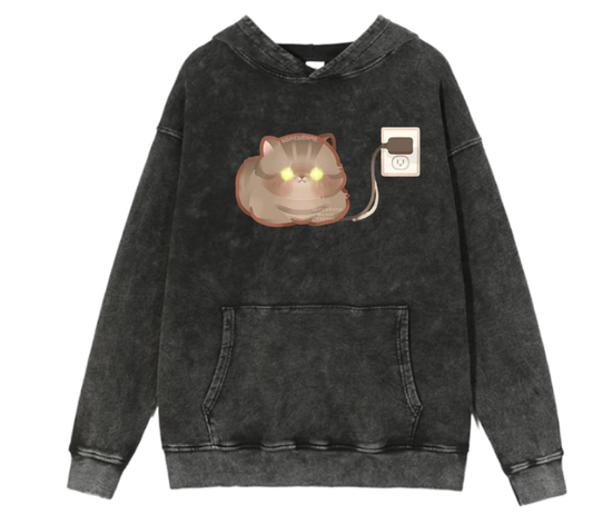 cat Oversize Hoodie Washed 55