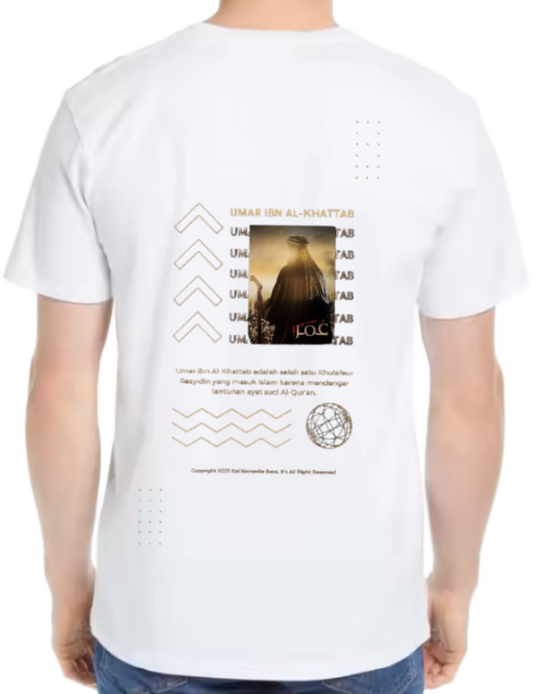 KHALID BIN WALID Back text One Size t- shirt White Back 55