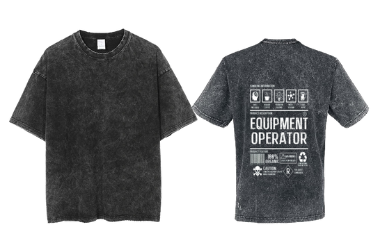 EQUIPMENT OPERATOR Back text One Size t- shirt Washed Back 55