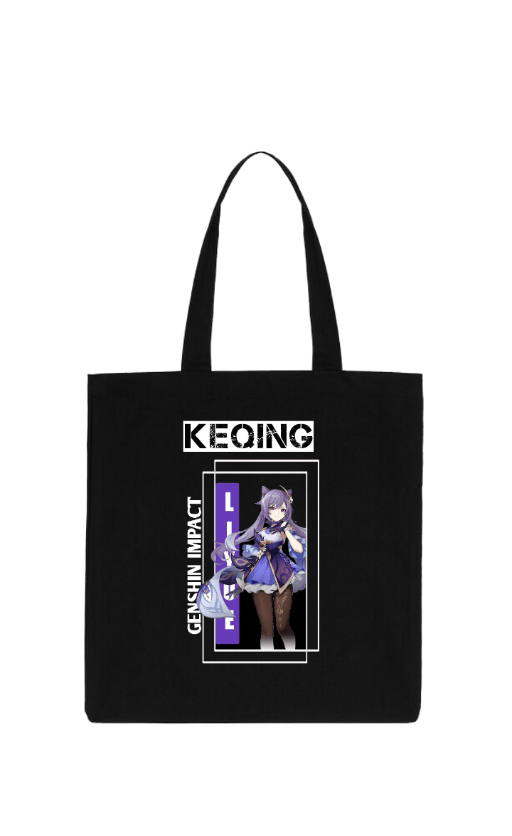 Genshin Impact Keqing tote bag Black 55