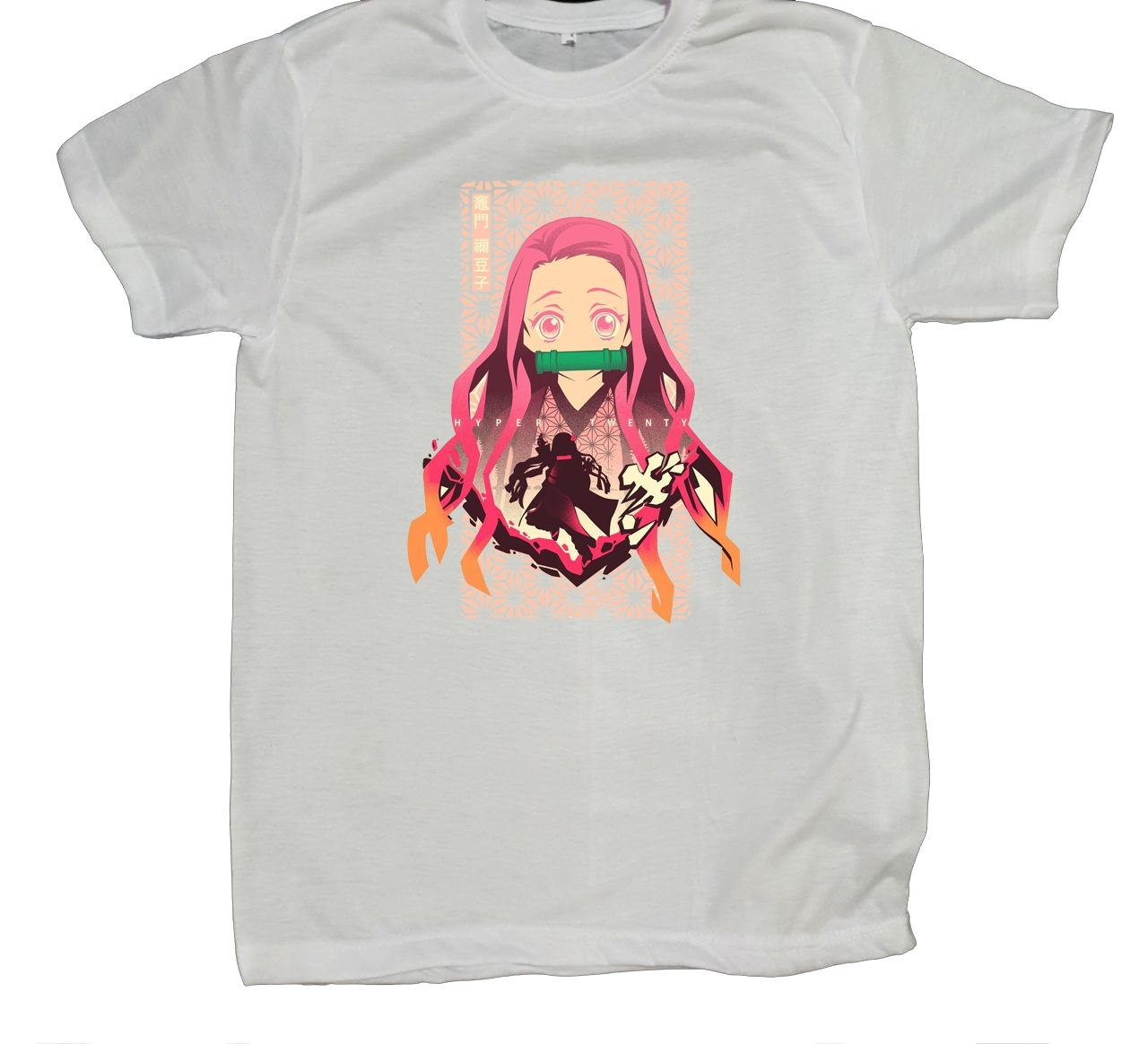 Anime Demon slayer nezuko tanjiro t- shirt fit White 53