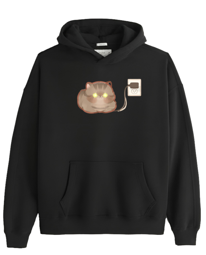 cat Oversize Hoodie Black 55