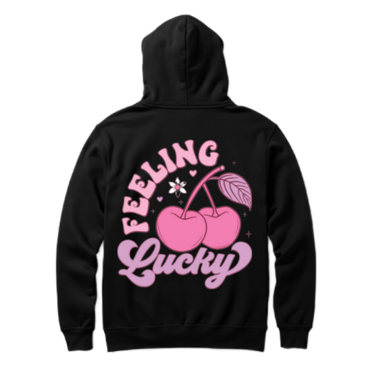 Feeling Lucky One Size hoodie Black Back 55