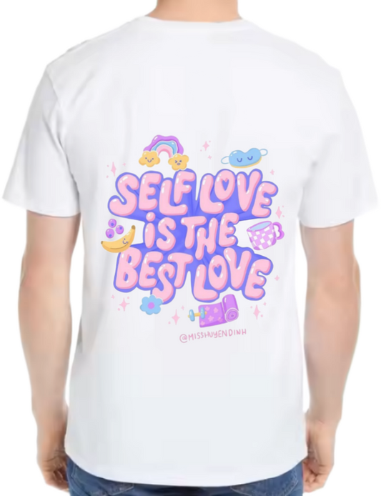 SELF LOVE IS THE BEST LOVE t- shirt One Size White back 55