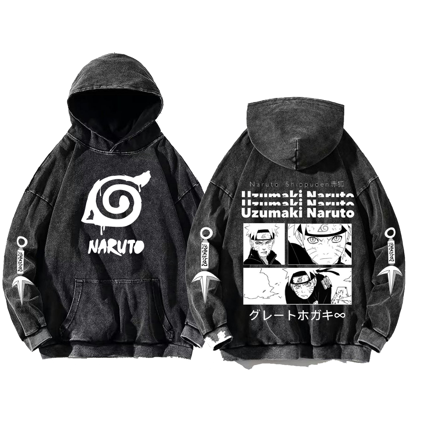 Naruto Shippuden One Size hoodie Washed Back 55
