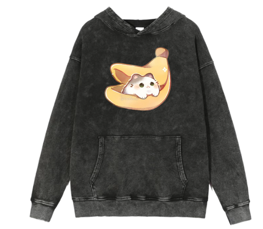 cat Oversize Hoodie Washed 56