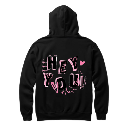 HEY YOU One Size hoodie Black Back 56