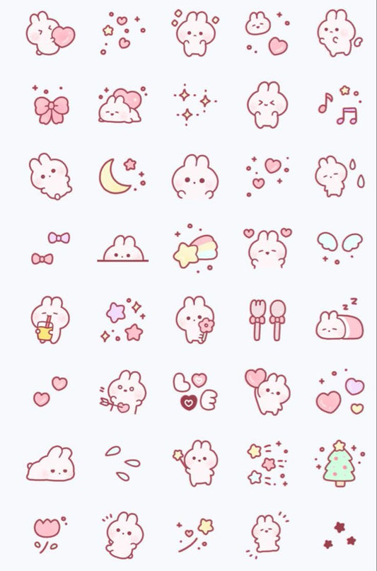 Aesthetic Cute Stickers Pack - Waterproof Vinyl Cartoon Decals for Water Bottles, Laptops, Scrapbooking, Kawaii Stationery Supplies sticker journal sticker