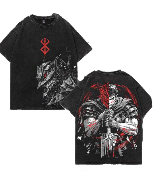 Anime Berserk washed acid  Oversize  t-shirt R 1