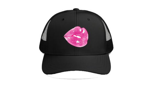 Baseball cap Black A hyper-glossy, hot pink illustrated set of lips 104