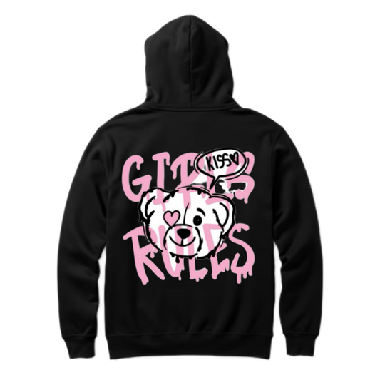 Girls Rules One Size hoodie Black Back 57
