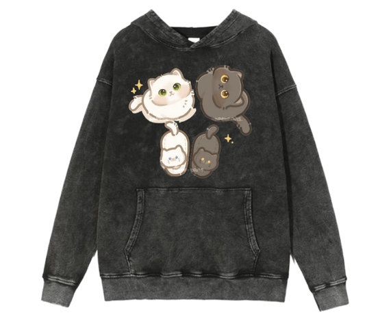 cat Oversize Hoodie Washed 57