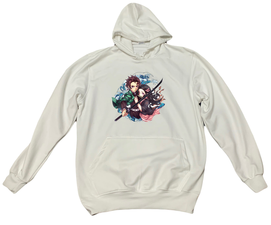 Anime Demon slayer nezuko tanjiro Oversize Hoodie White 57