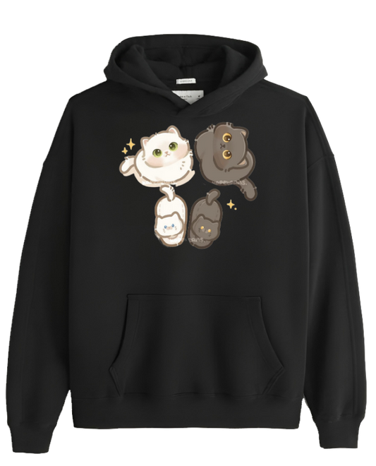 cat Oversize Hoodie Black 57