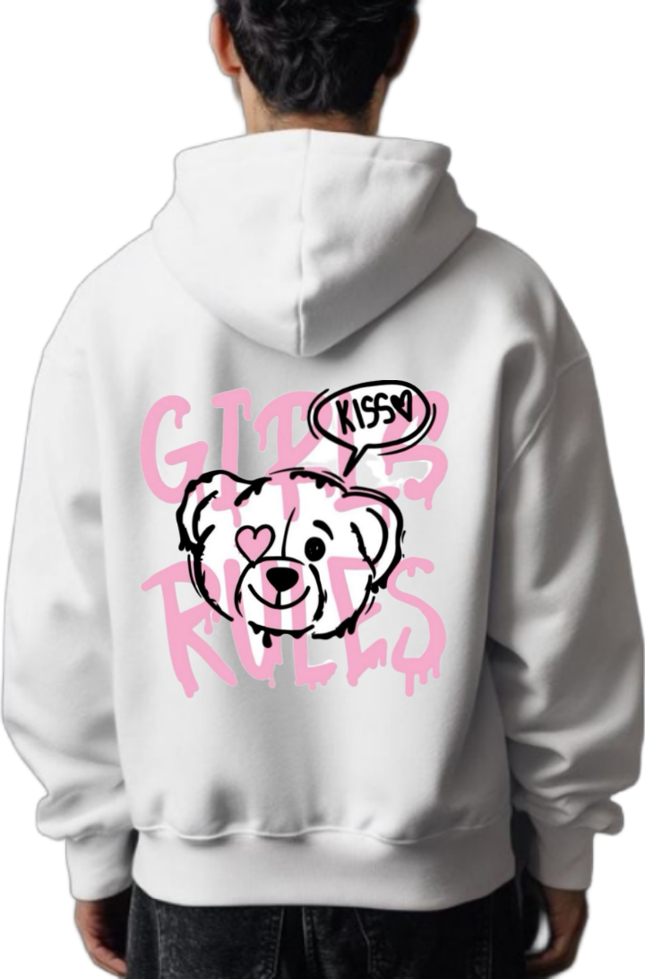 KISS One Size hoodie White Back 57