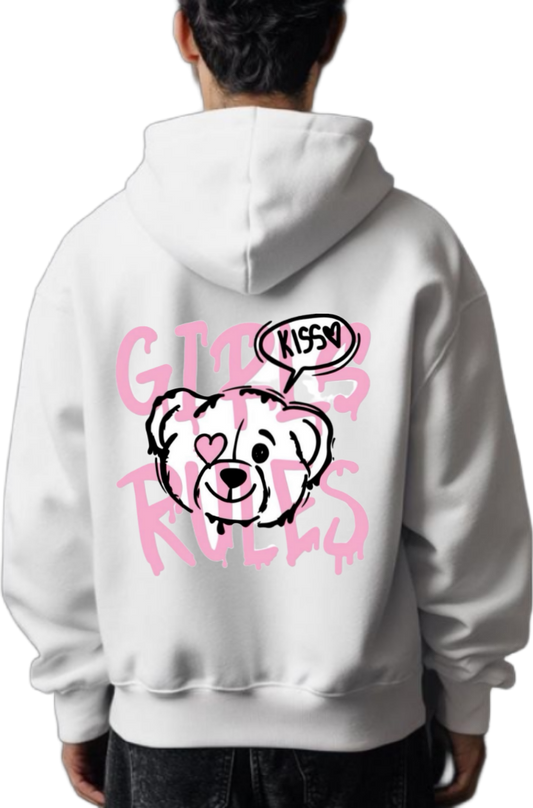 KISS One Size hoodie White Back 57