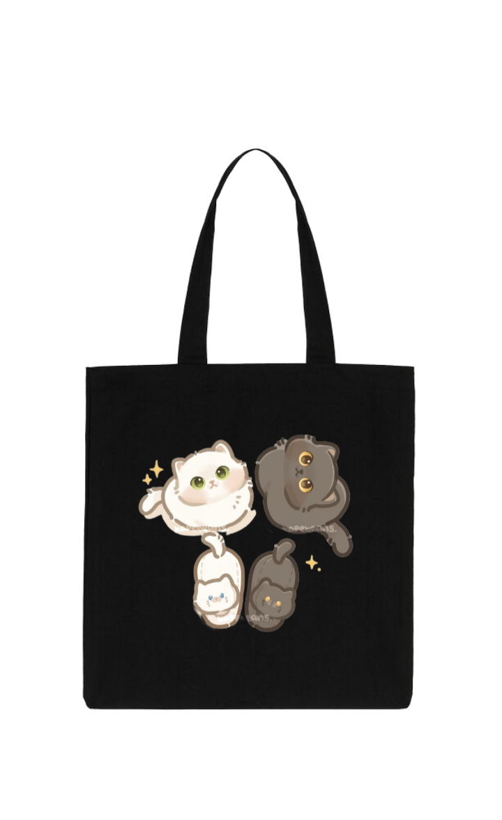 cat tote bag Black 57