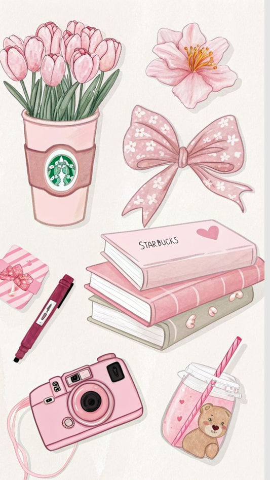 Aesthetic Cute Stickers Pack - Waterproof Vinyl Cartoon Decals for Water Bottles, Laptops, Scrapbooking, Kawaii Stationery Supplies sticker journal sticker