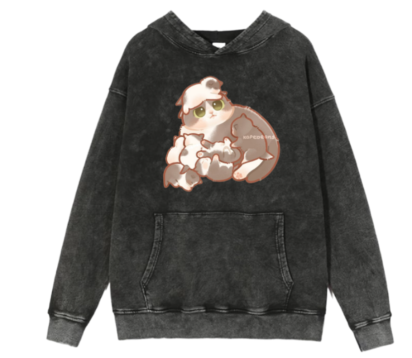 cat Oversize Hoodie Washed 58