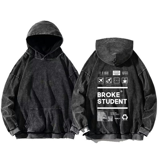 FRAGILE Back text oversize hoodie Washed back 58