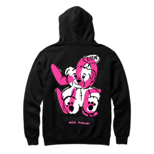 Smile Everyday One Size hoodie Black Back 58