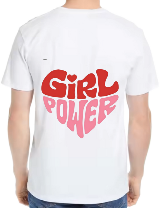 GIRL POWER t- shirt One Size White back 58