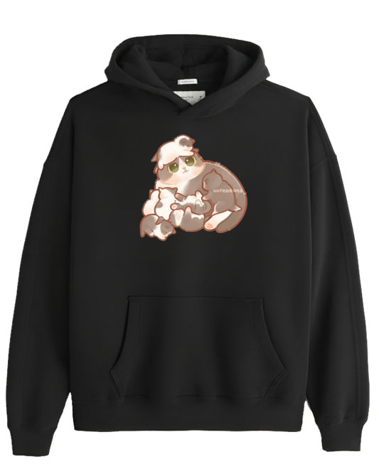 cat Oversize Hoodie Black 58
