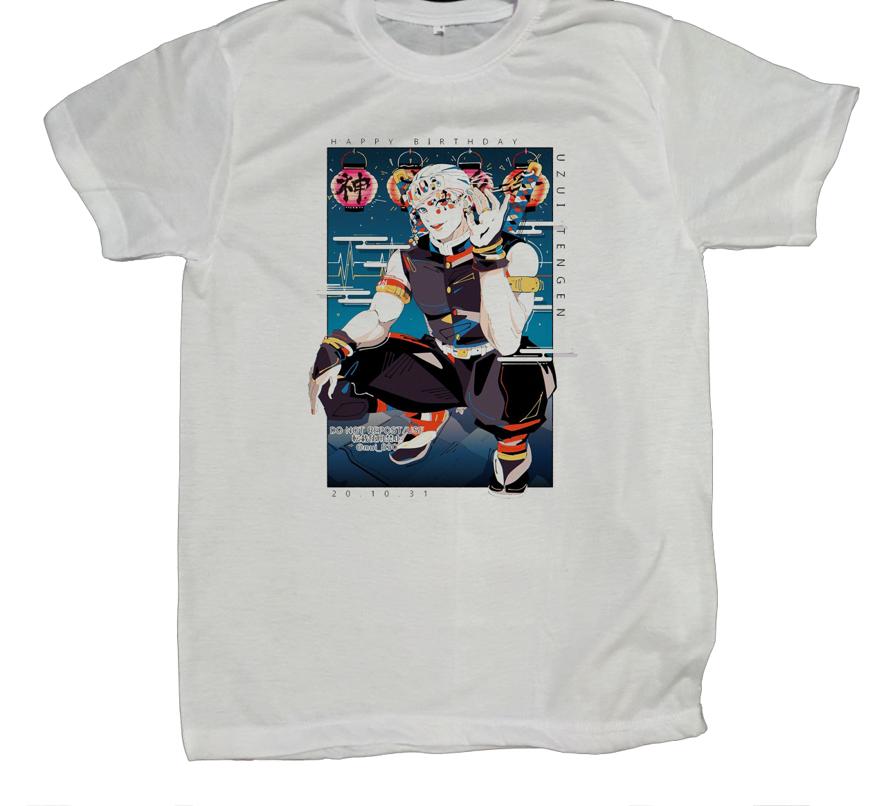 Anime Demon slayer nezuko tanjiro t- shirt fit White 57
