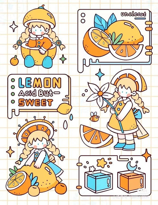 Aesthetic Cute Stickers Pack - Waterproof Vinyl Cartoon Decals for Water Bottles, Laptops, Scrapbooking, Kawaii Stationery Supplies sticker journal sticker