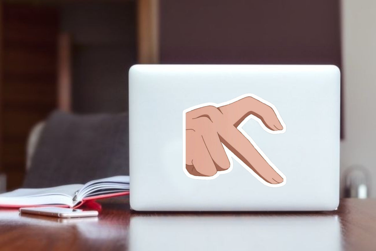 "Anime Hand Heart Sticker, Waterproof Vinyl Aesthetic Half Heart Decal for Laptop, Water Bottle, Hydro Flask, Skateboard, Luggage, Cute Otaku Gift