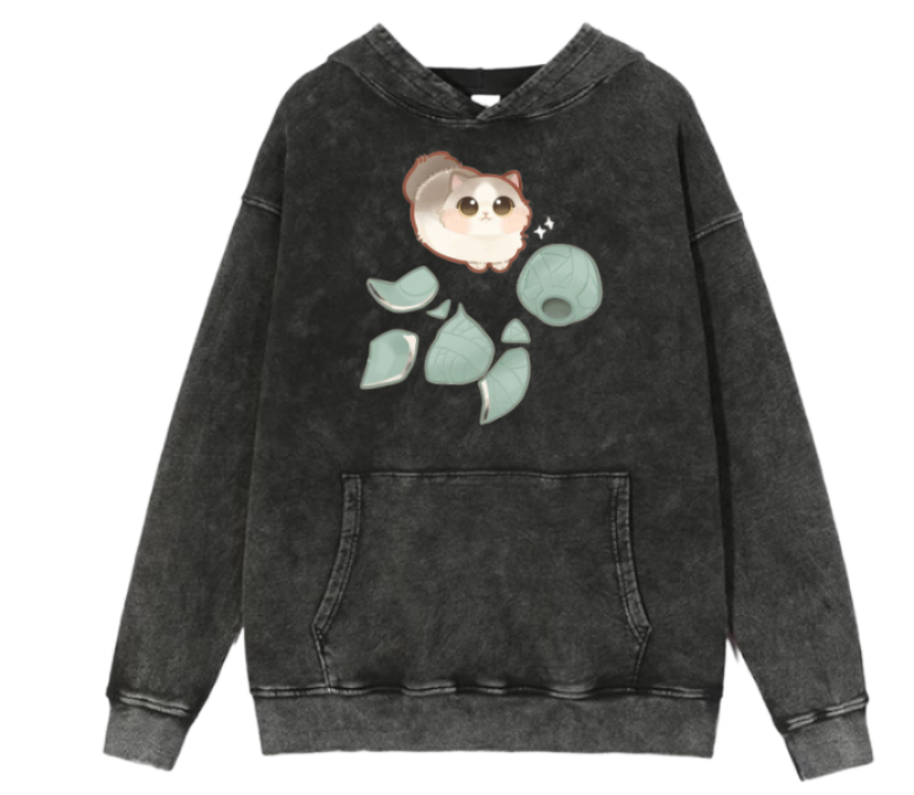 cat Oversize Hoodie Washed 59