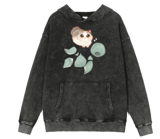 cat Oversize Hoodie Washed 59