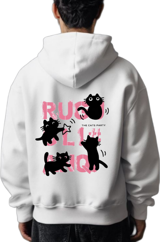 The Cats Party One Size hoodie White Back 59
