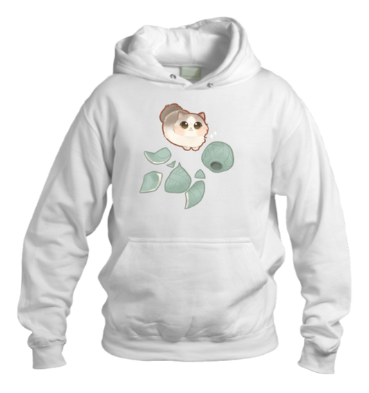 cat Oversize Hoodie White 59