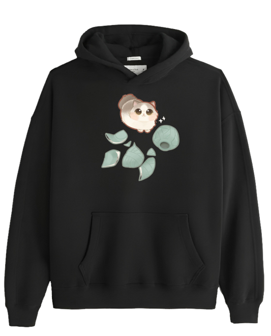 cat Oversize Hoodie Black 59