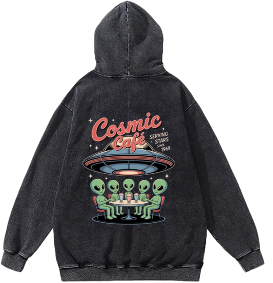 aliens Oversize Hoodie Washed gray Back 5