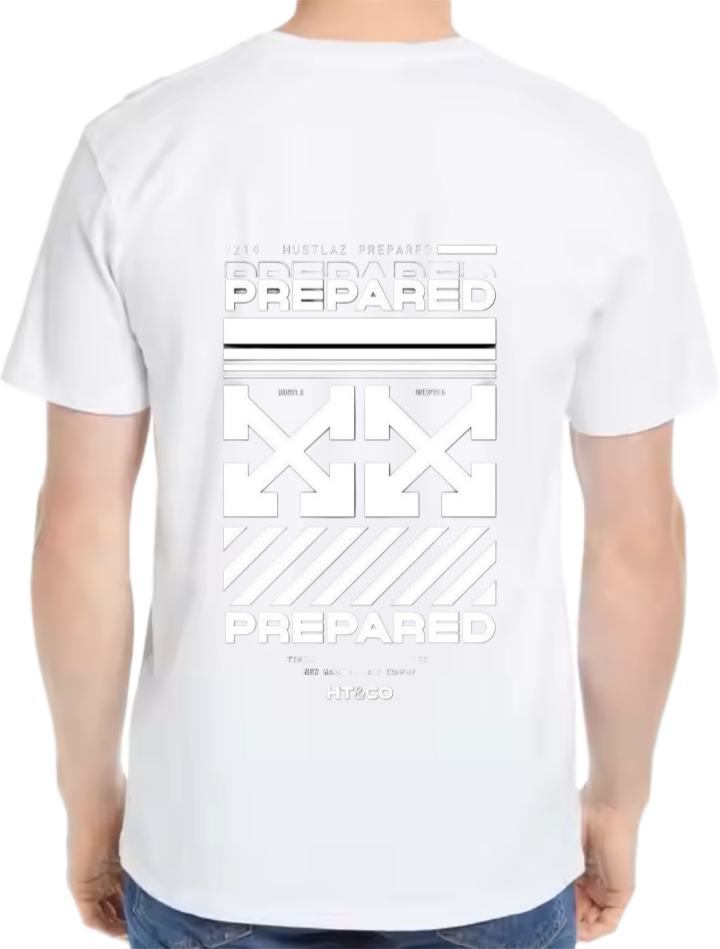 PREPARED t- shirt Over Size White Back 5