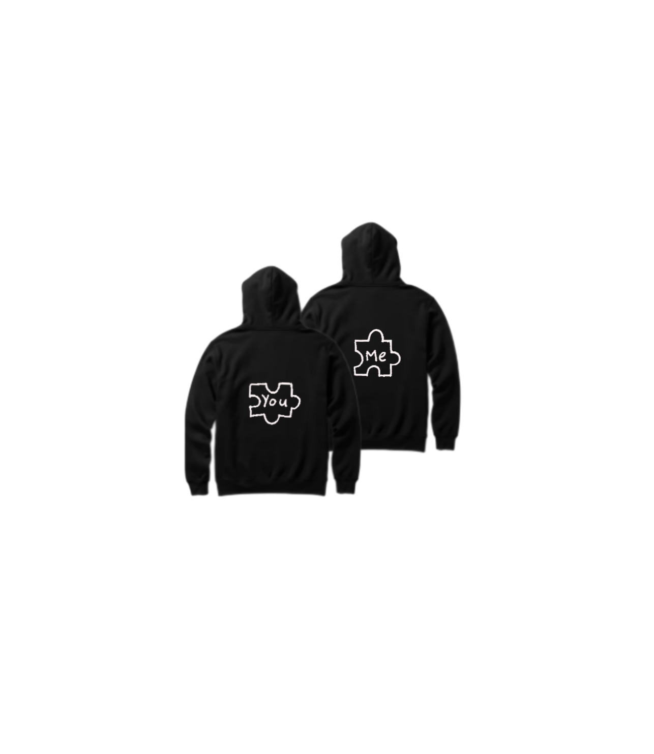 VaIentine coupIe Oversize Hoodie Cables Black Back 5