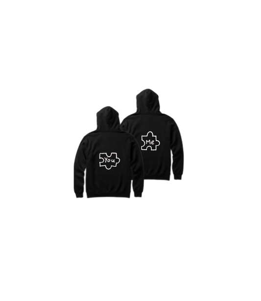 VaIentine coupIe Oversize Hoodie Cables Black Back 5