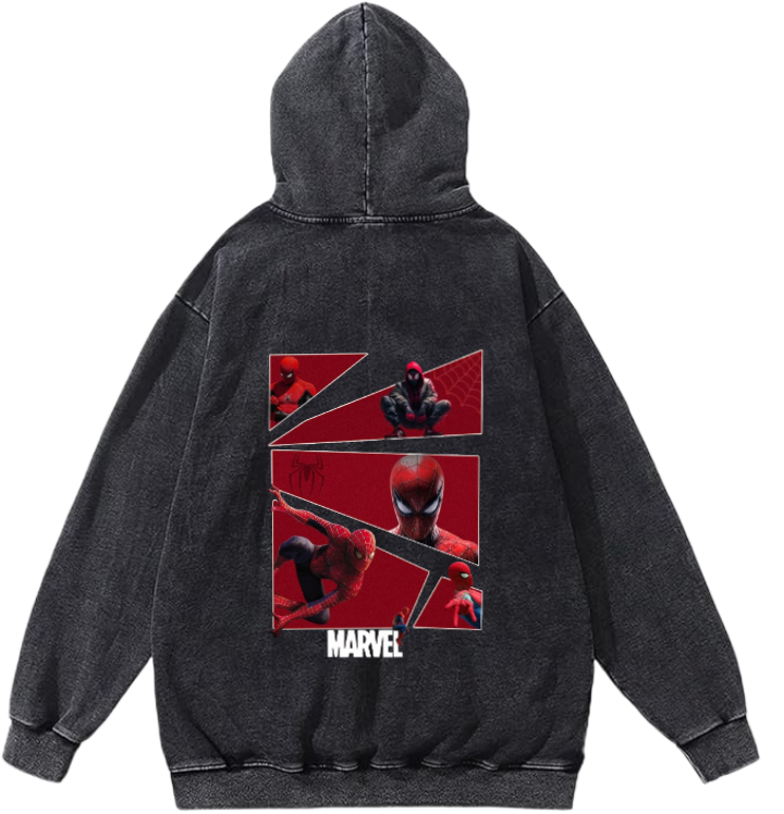Spiderman One Size hoodie Washed Back 5