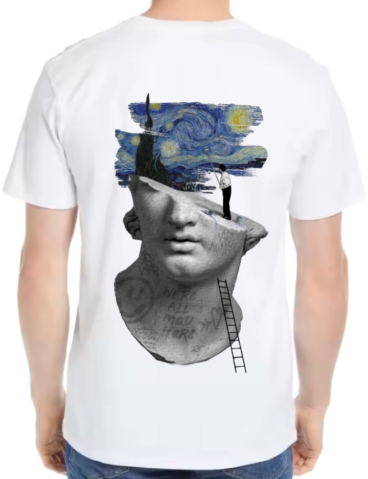 فان جوخ t- shirt One Size White back 5