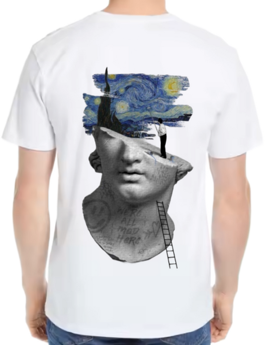 فان جوخ t- shirt One Size White back 5