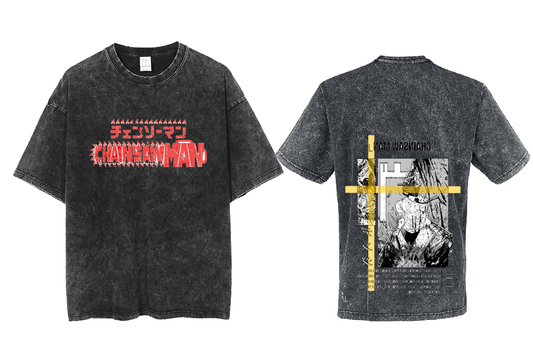 Chainsaw Man t- shirt One Size Washed Back 4