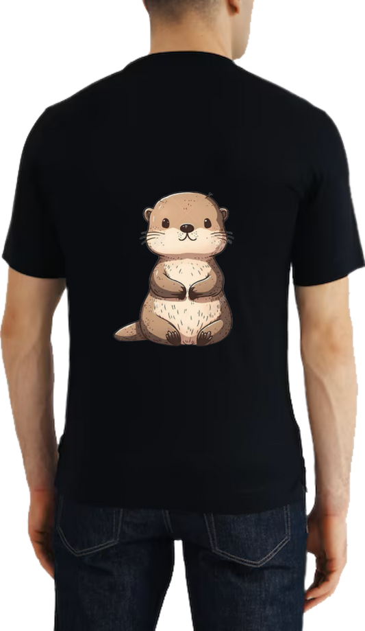 otter t- shirt One Size Black back 5