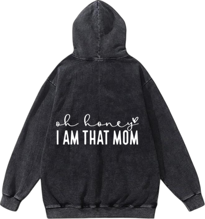 Mom dad parents Oversize Hoodie Washed gray Back 5