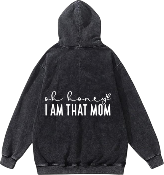 Mom dad parents Oversize Hoodie Washed gray Back 5