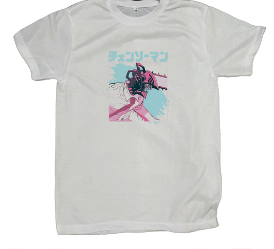 Chainsaw Man t- shirt fat White 5