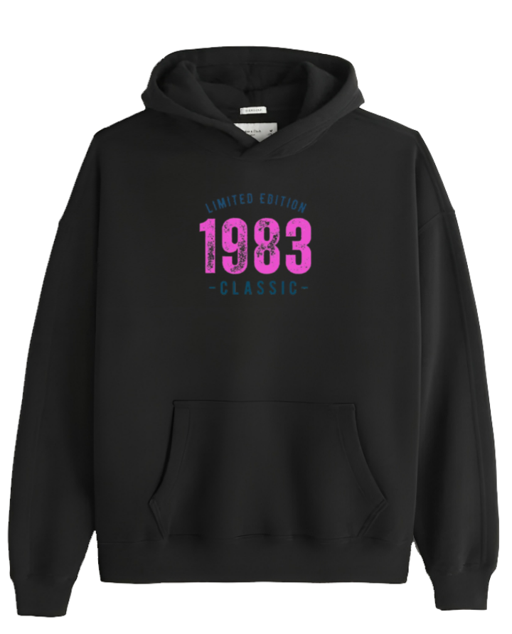 age Oversize Hoodie Black 1983