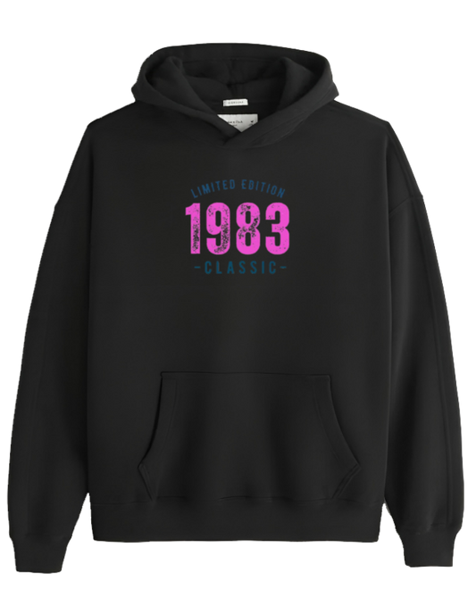 age Oversize Hoodie Black 1983