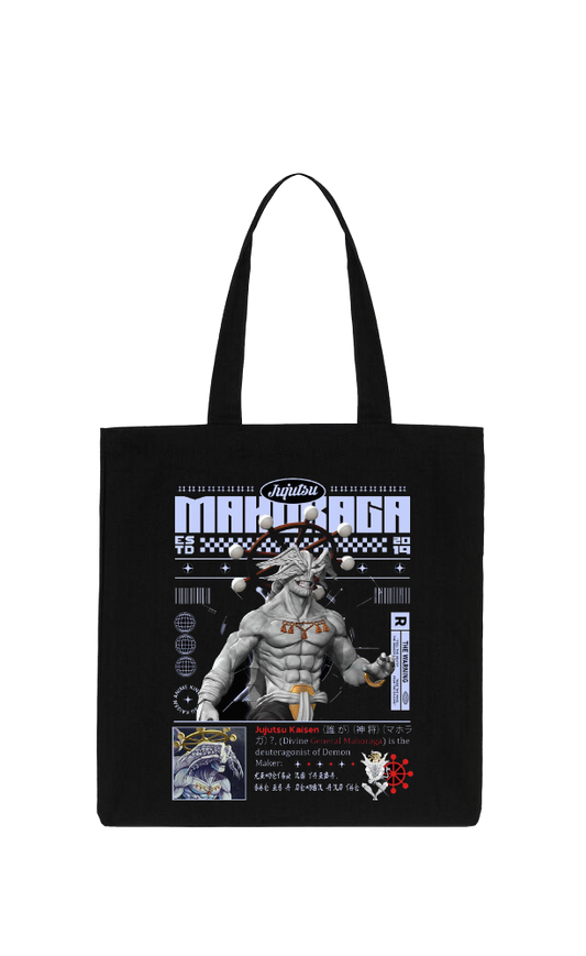 MAHAGA Back text tote bag Black 5